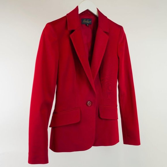 *SOLD* Luisa Spagnoli Red Satin Blazer - Picture 2 of 6
